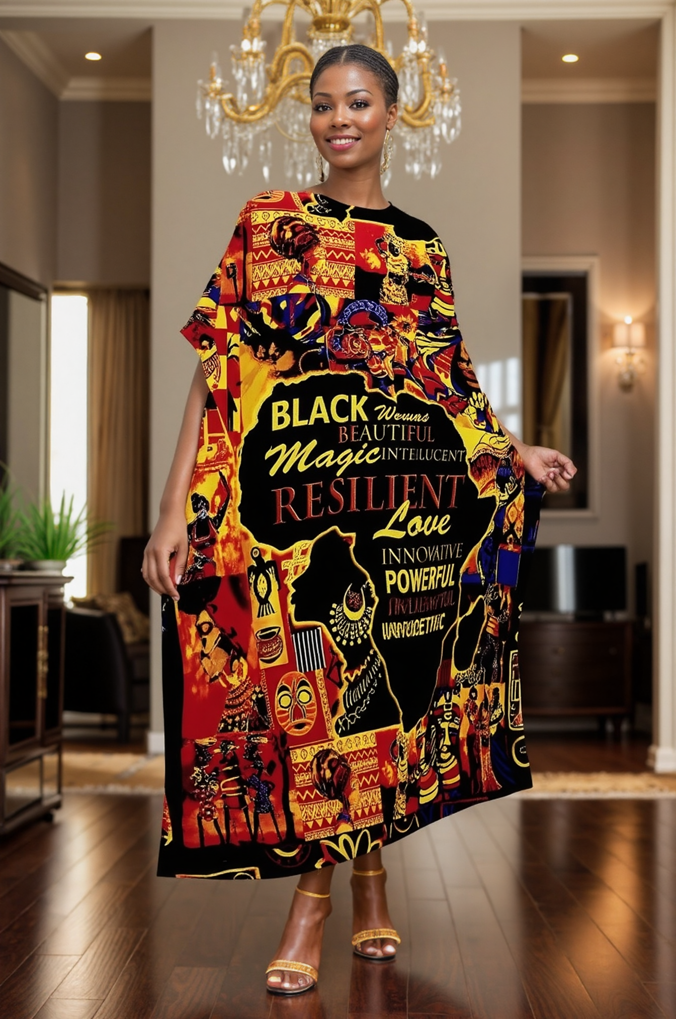 NF 1627 Long Print Kaftan