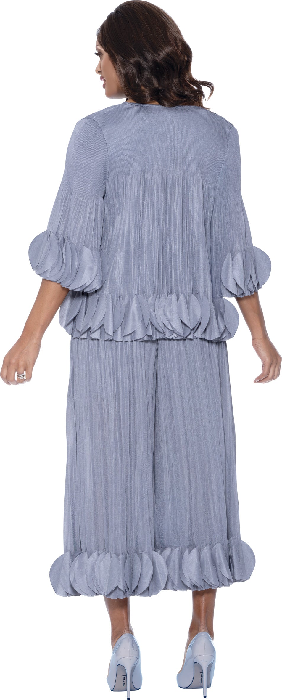 Divine Casuals 1702 2pc Plisse Ruffle Pant Set