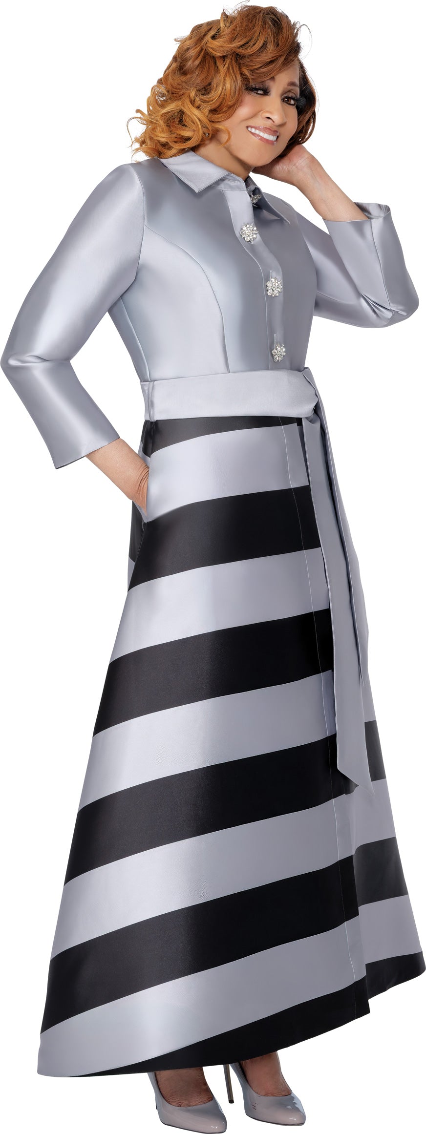 Dorinda Clark Cole 309971 Stripe Twill Dress