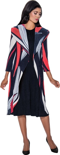 Divine Casuals 1712 Plisse Dress with Duster