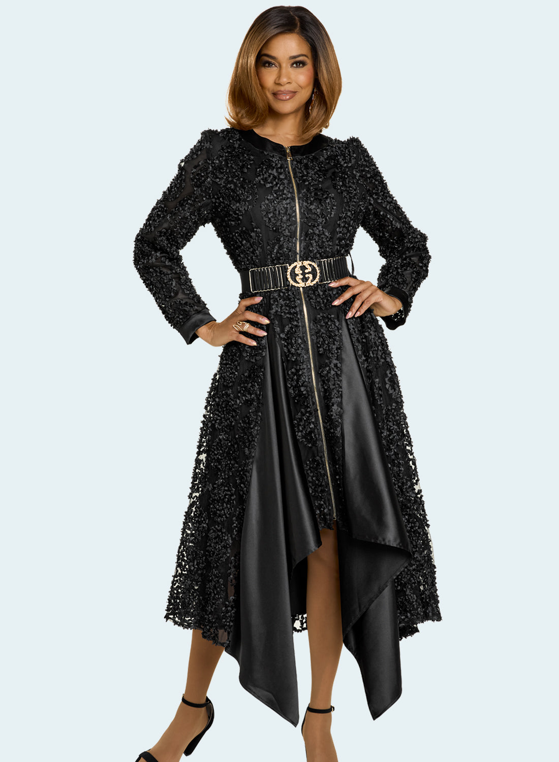 Donna Vinci 12206 Novelty Belted Dress