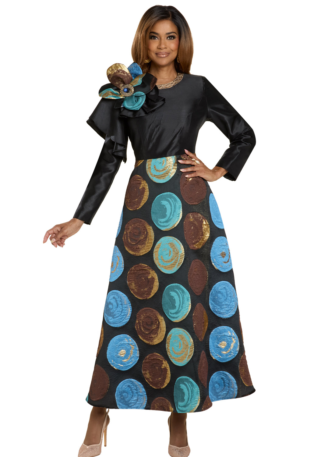 Donna Vinci 12208 Brocade Silk Dress