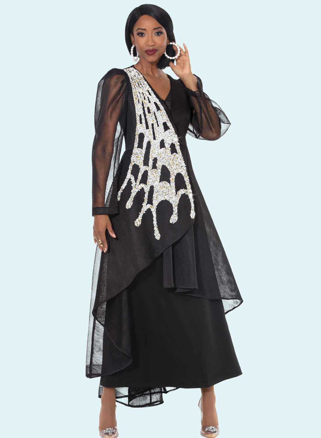 Donna Vinci 5867 2pc Hilo Duster Dress