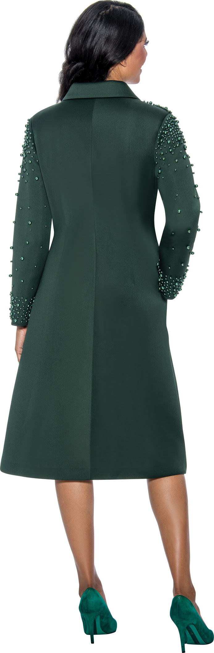 Dresses By Nubiano 100071W Plus Size Pearl Embellished Scuba Dress