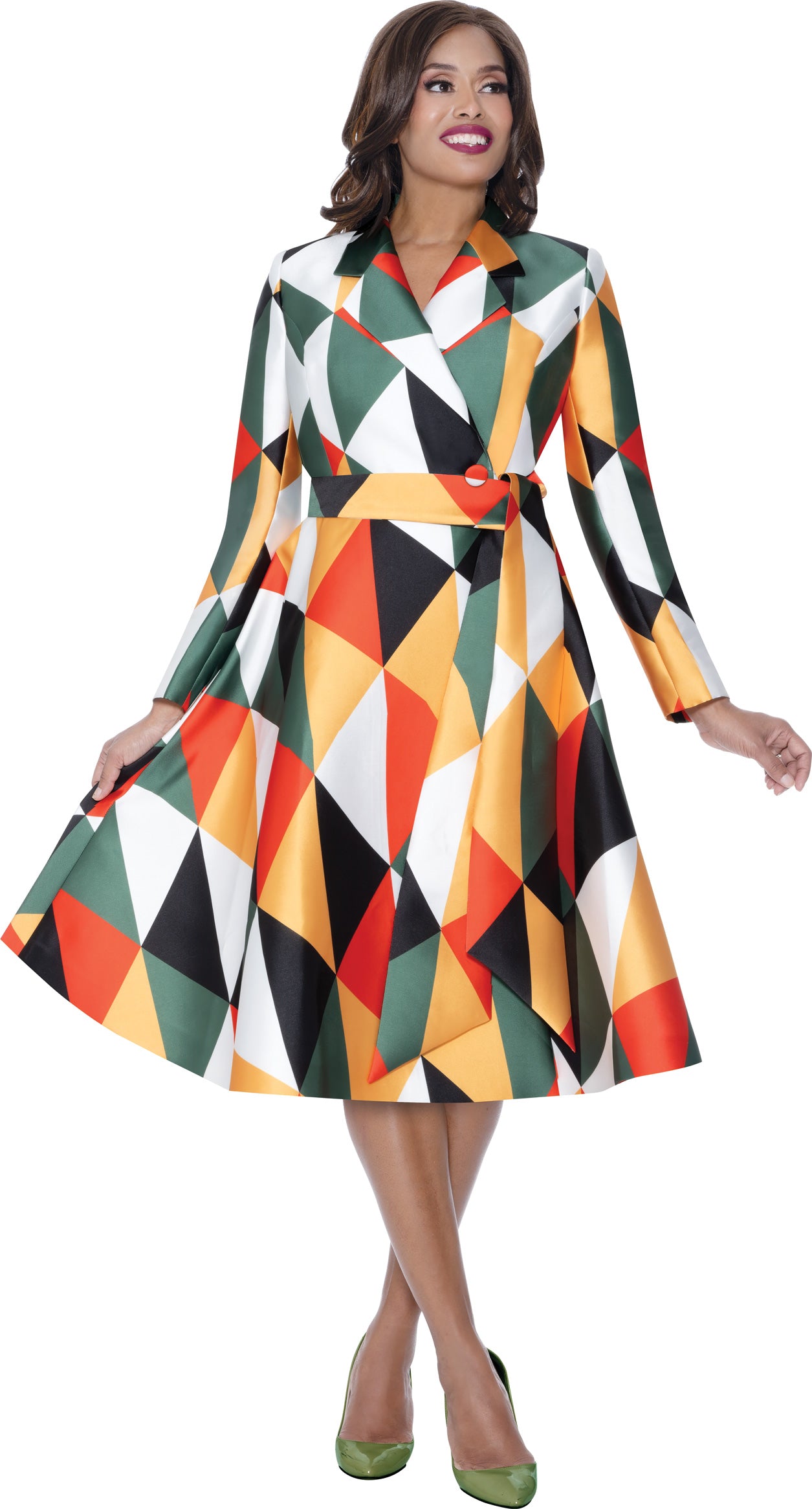 Dresses By Nubiano 100261W Geo Print Plus Size Dress