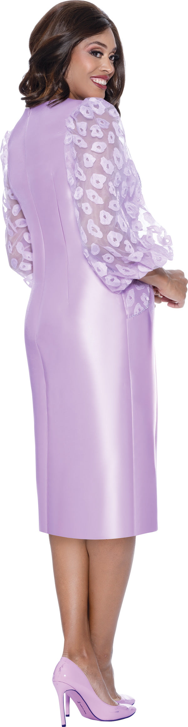 Dresses By Nubiano 100371W Twill Sheer Plus Size Dress