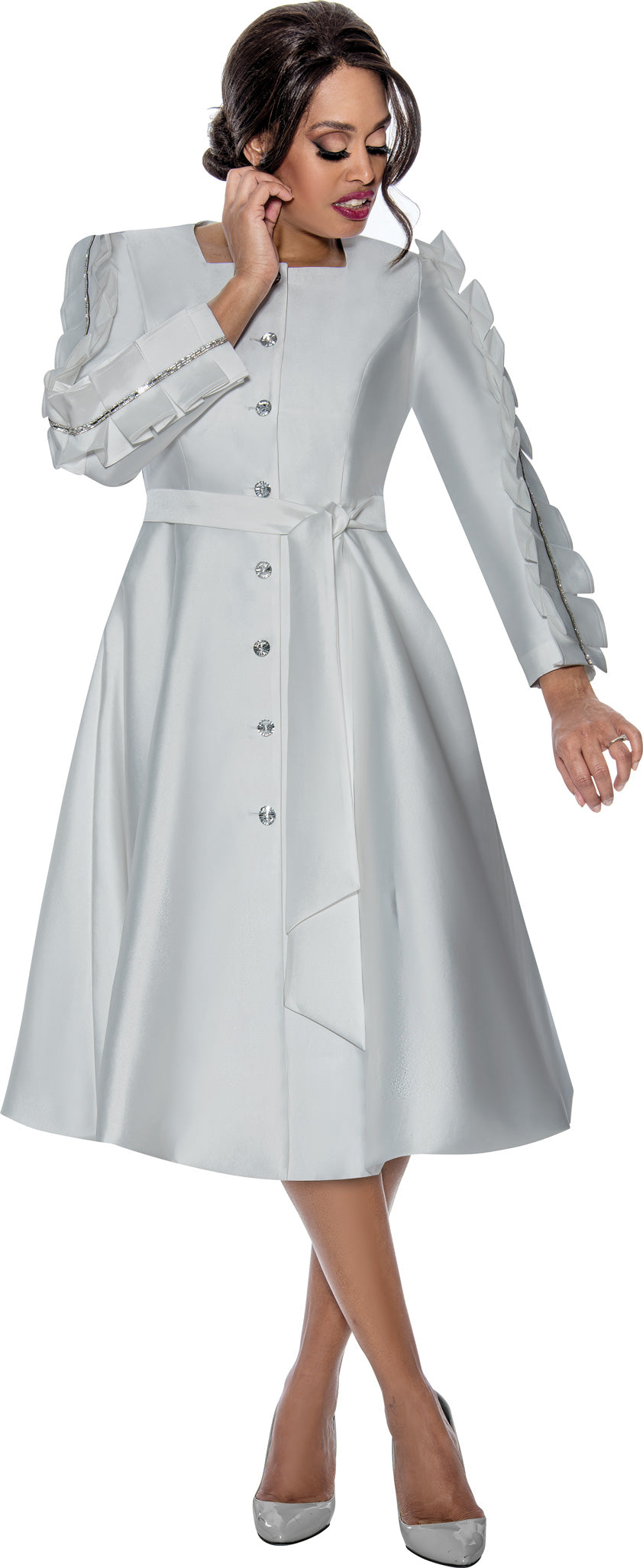 Dresses By Nubiano 12381W Twill Button Up w/ Belt