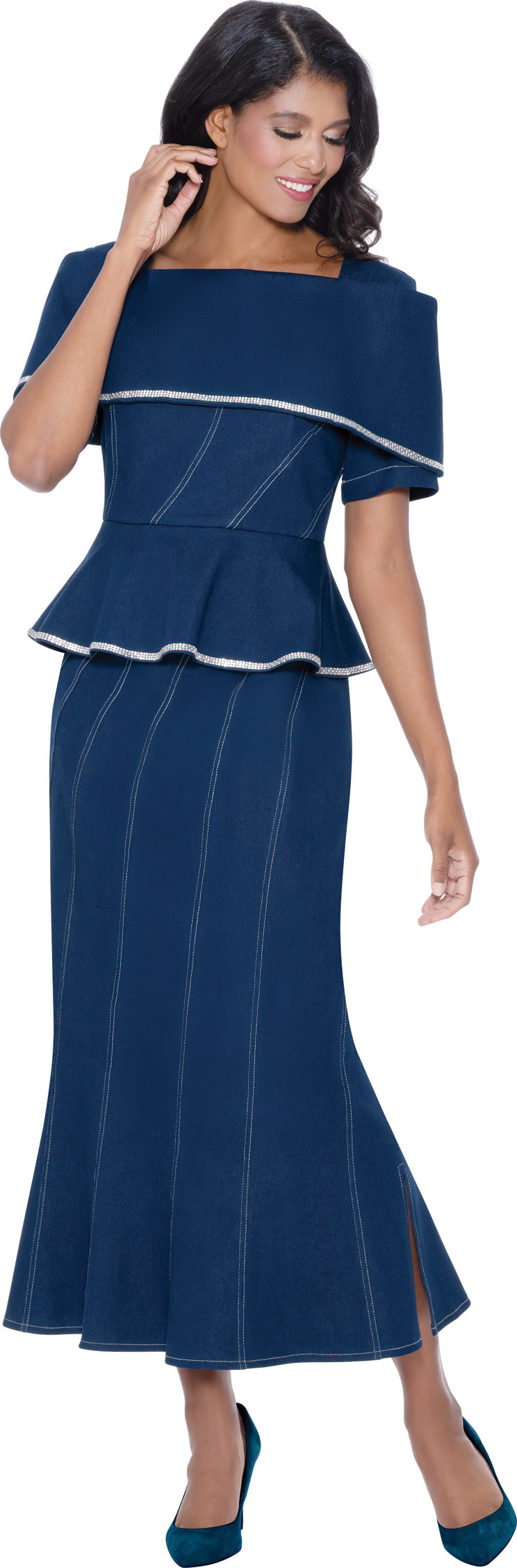 Devine Sport 800242W Portrait Collar Plus Size Skirt Set