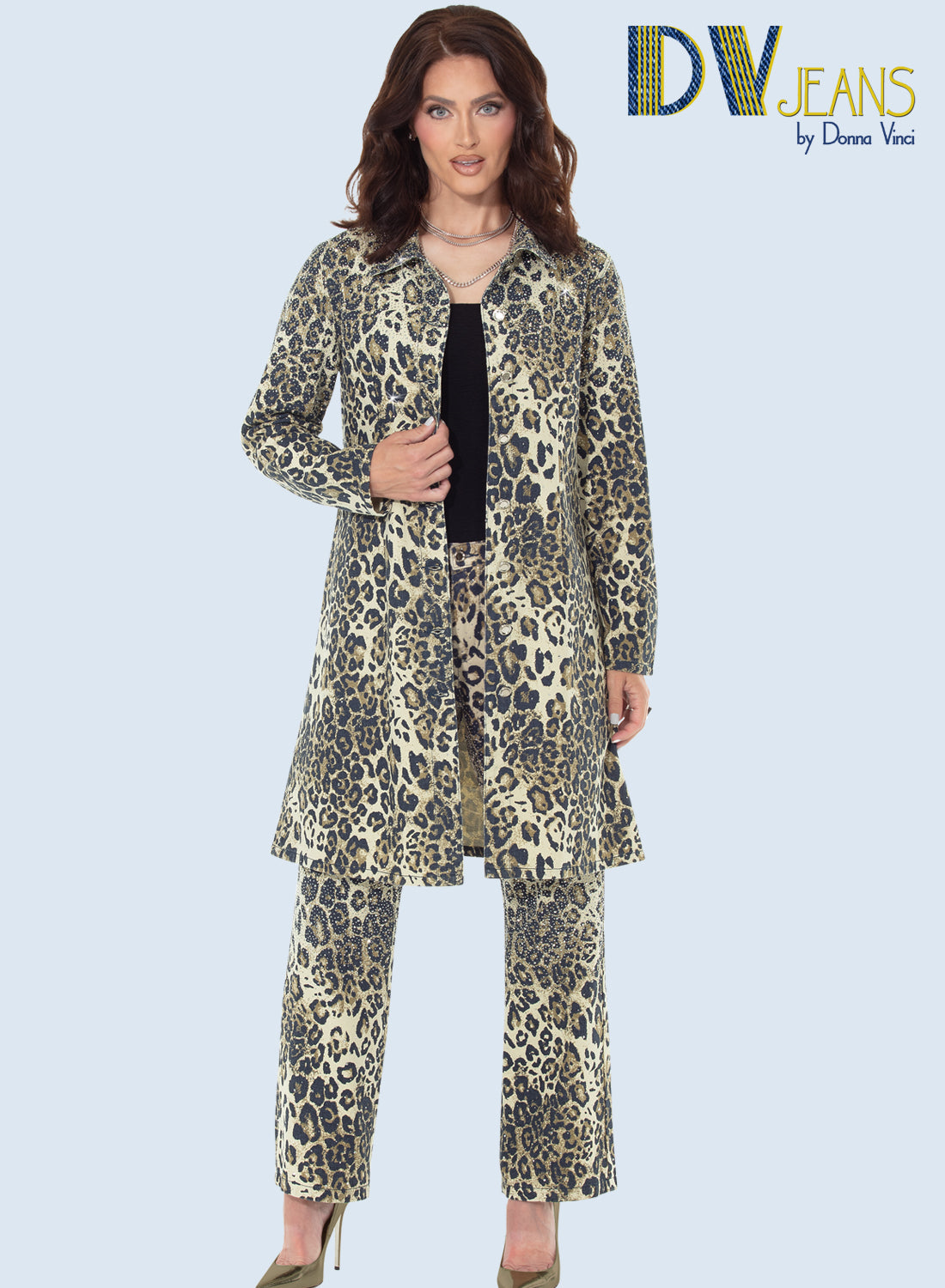 DV Jeans 8503 2pc Long Denim Jacket and Pant Set