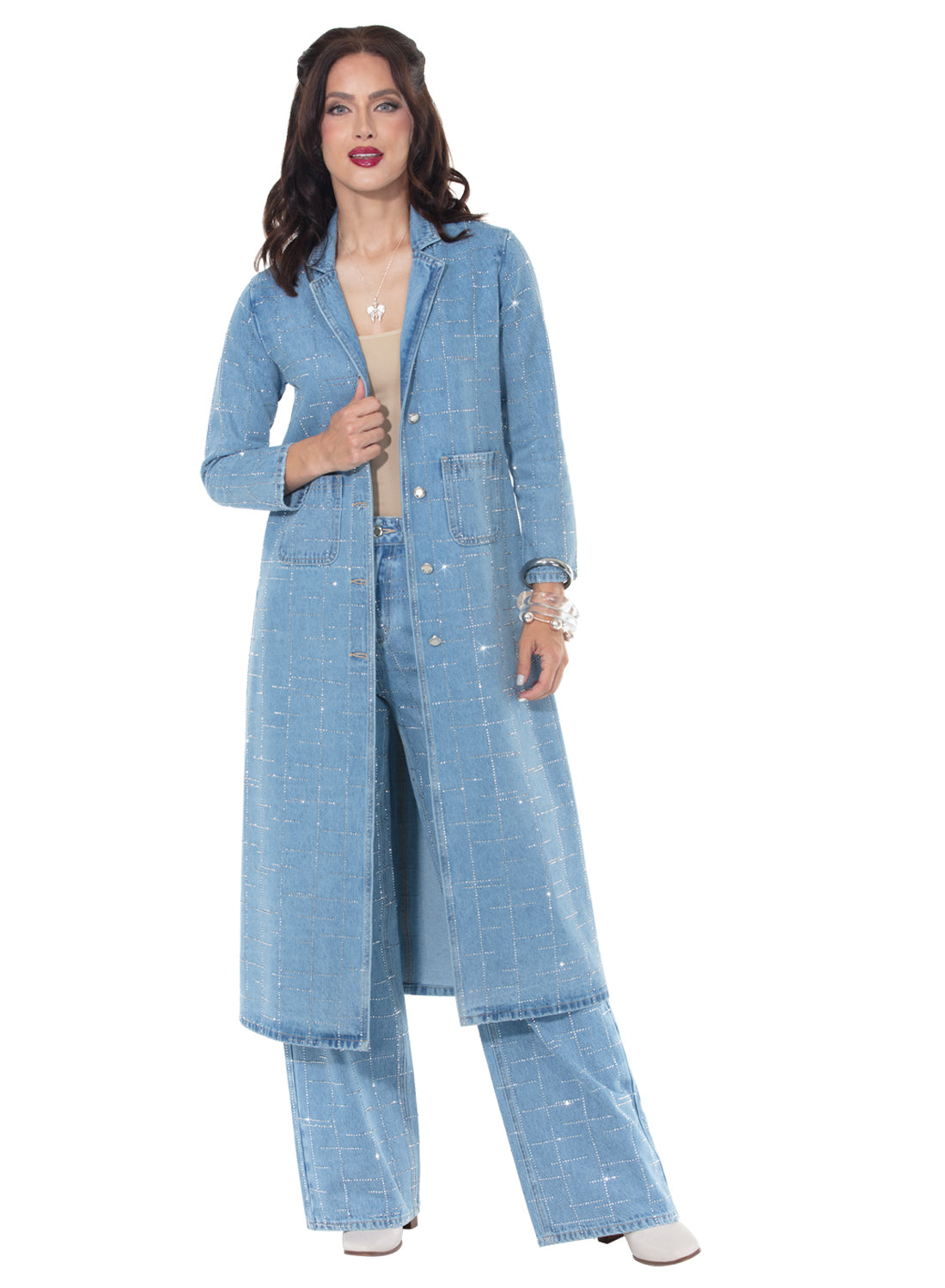 DV Jeans 8505 2pc Denim Duster and Pant Set
