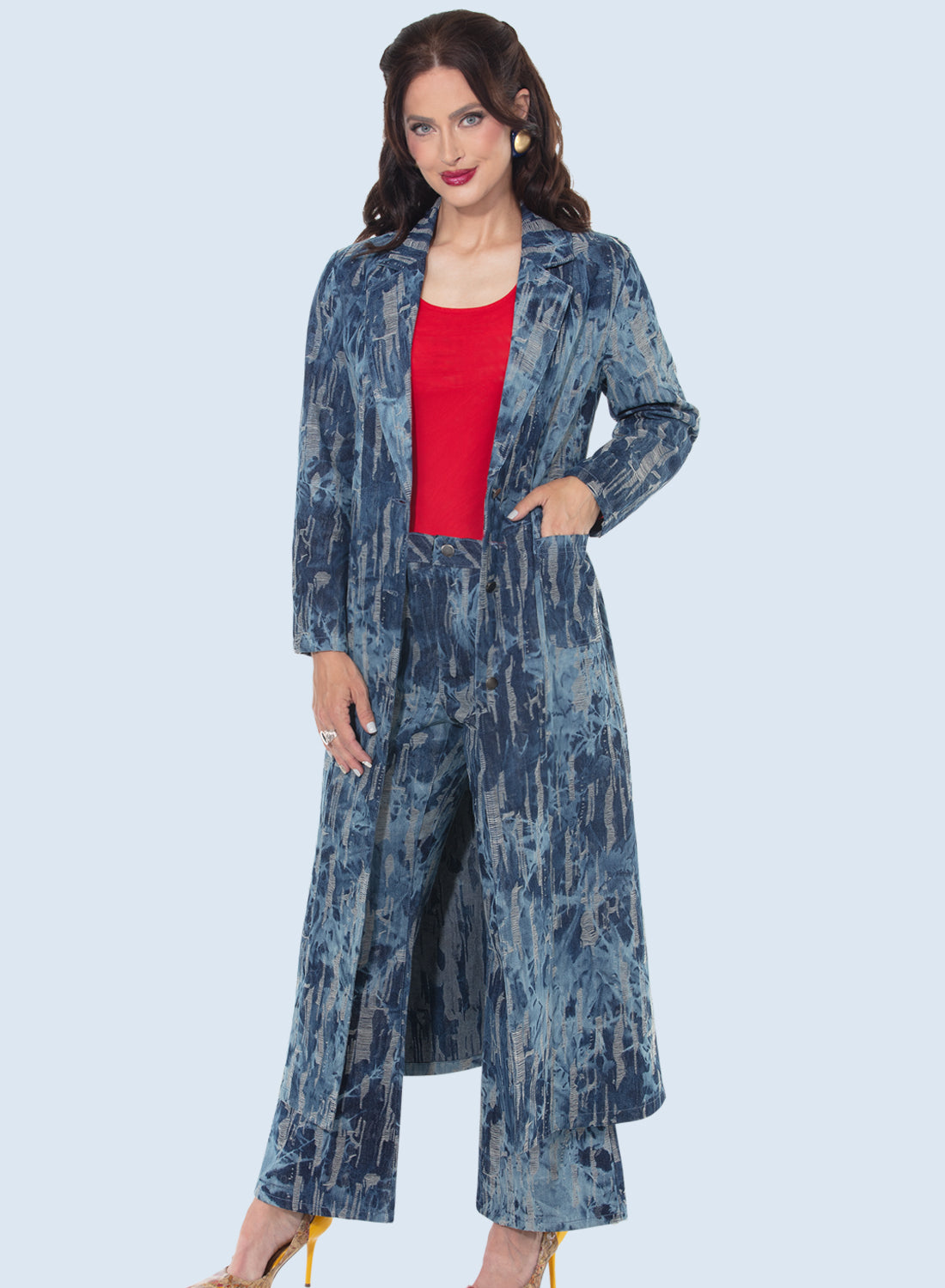 DV Jeans 8507P Denim Print Duster