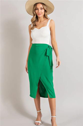 EESOME SKS54458 Midi Wrap Skirt