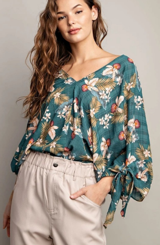 Eesome TK9560 Print Dolman Sleeve Top
