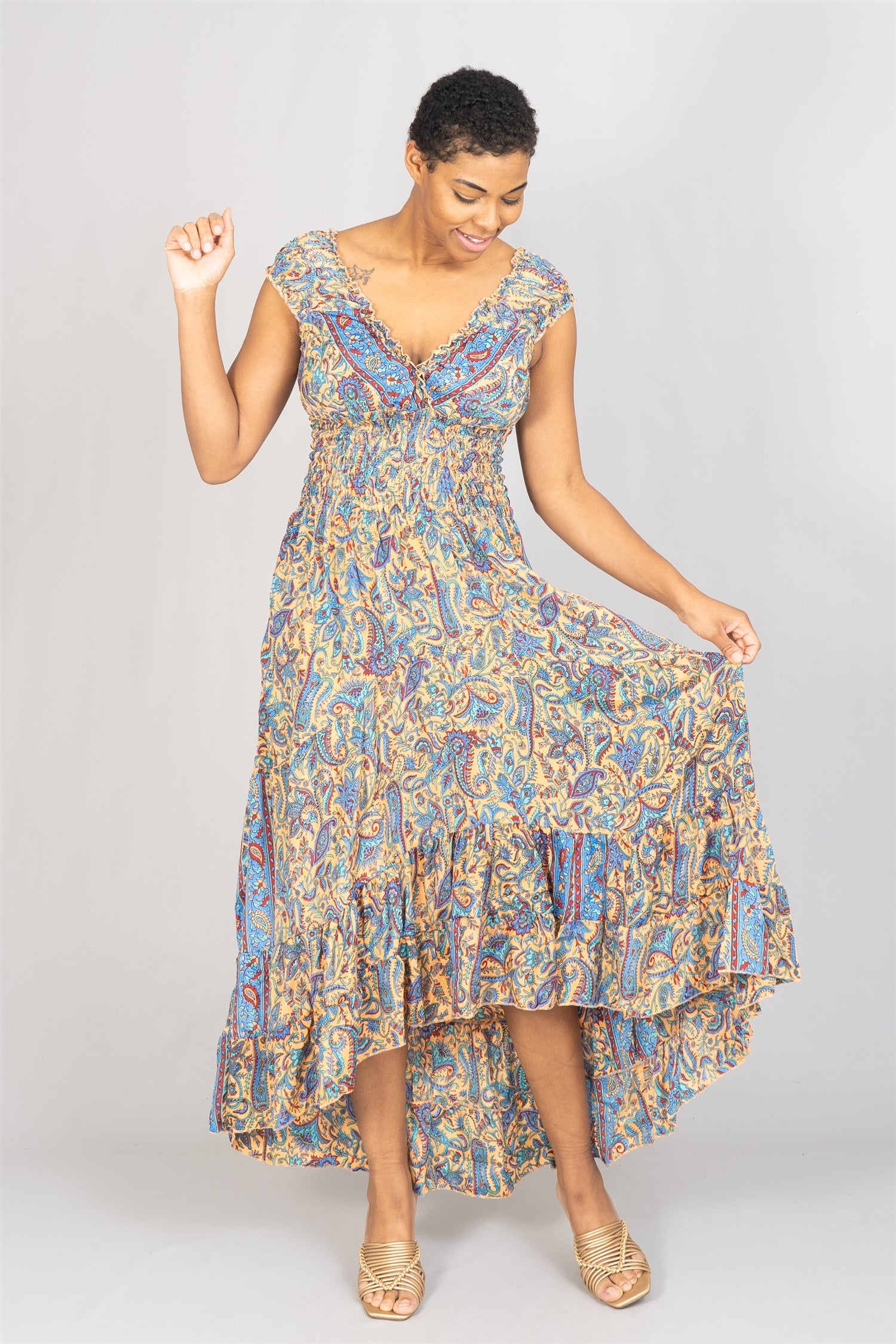 Etc. 7022 High-low Print Dress