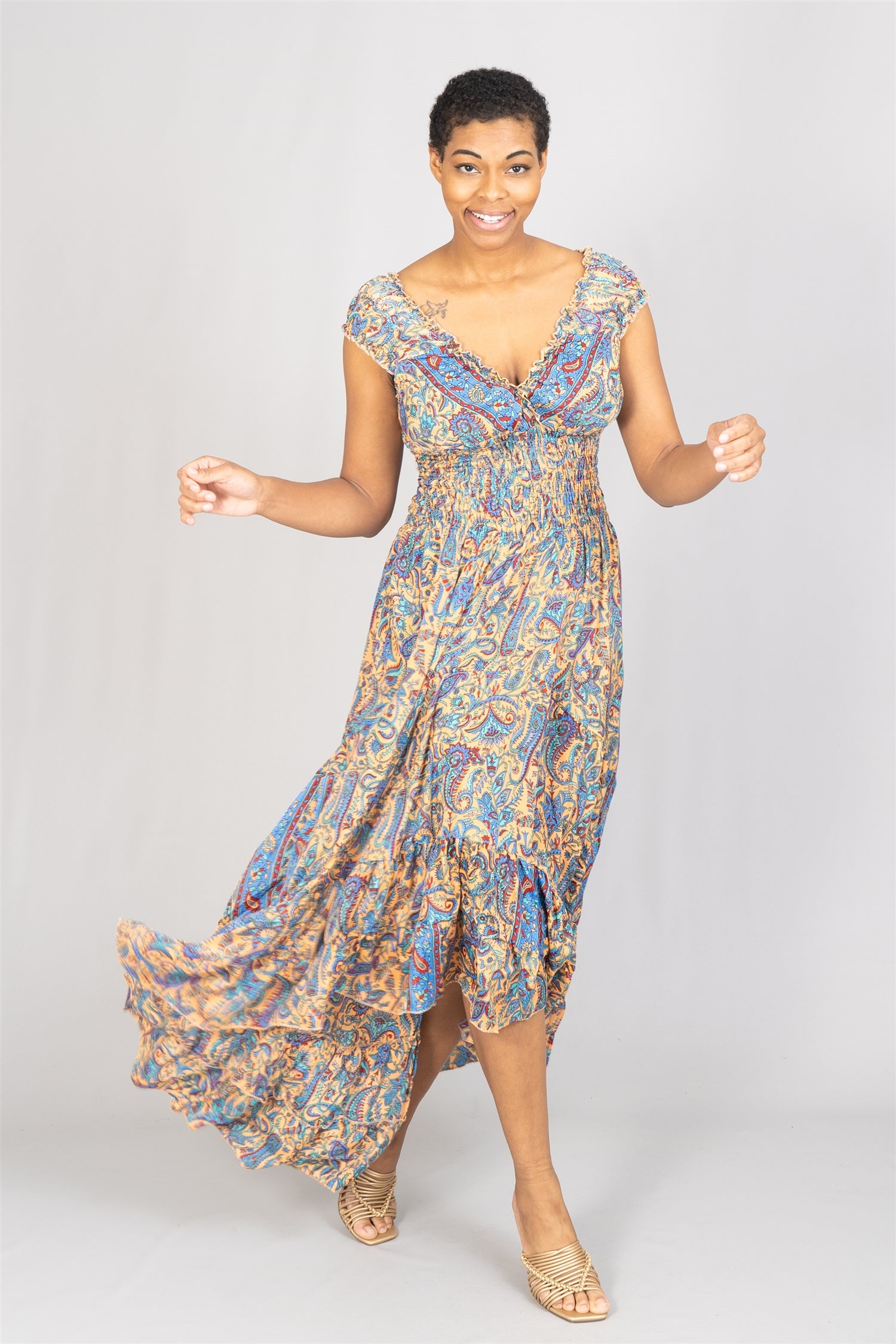 Etc. 7022 High-low Print Dress