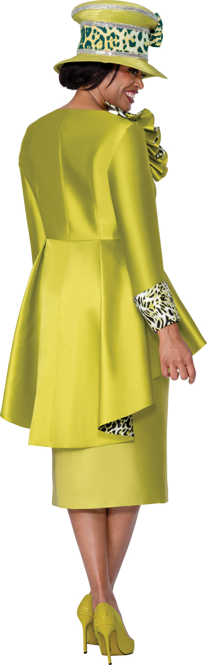 GMI 400552W Leopard Twill Plus Size Skirt Suit