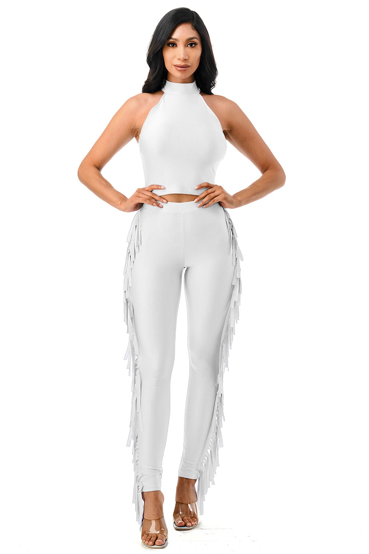 Highlight T983P983ATX Plus Size 2pc Pant Set w/ Fringe