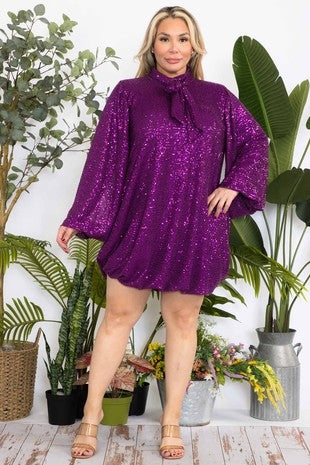 Karen T 9526 Sequin Tie Front Dress