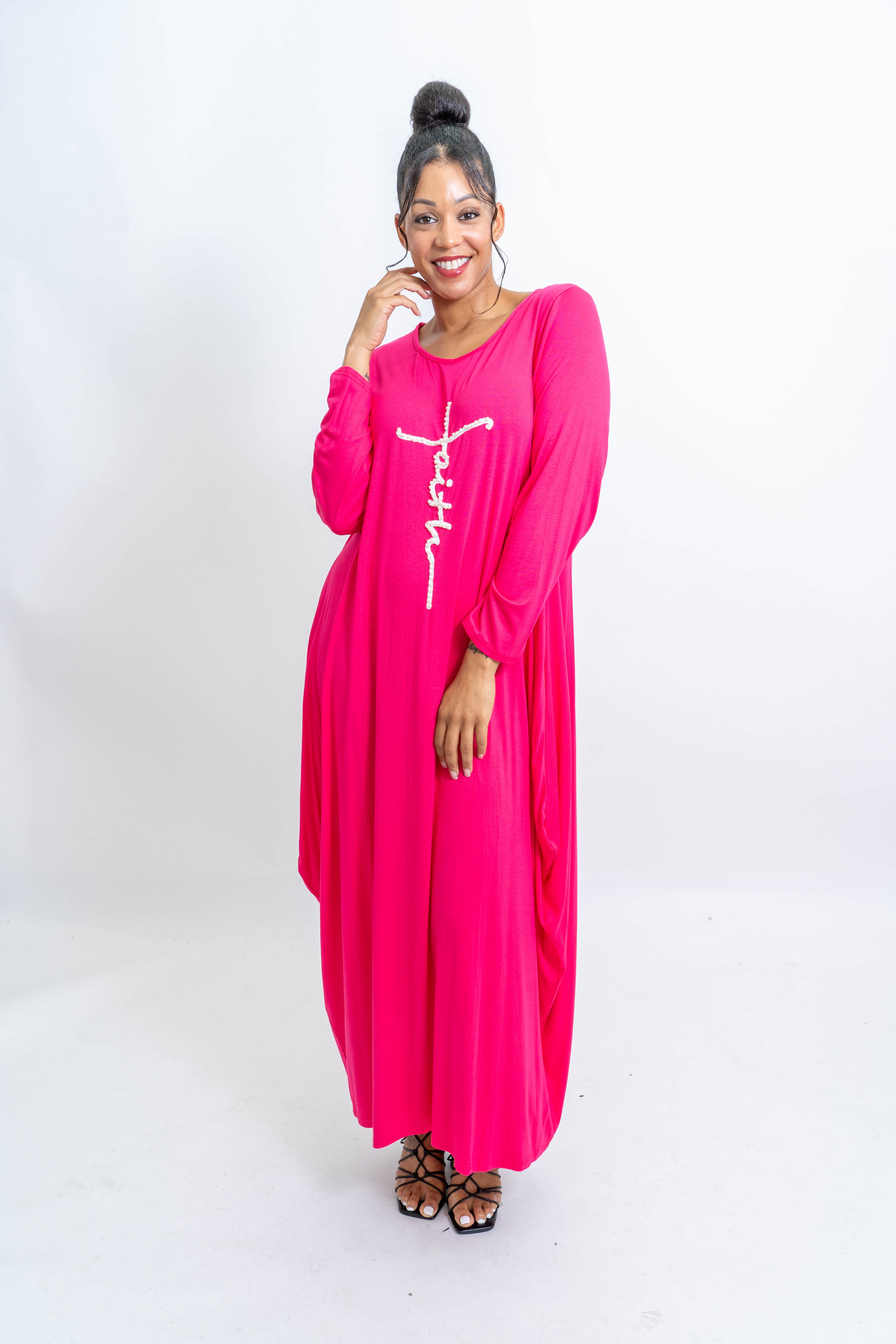 KaraChic CHH23051LS Faith Dress w/ Pearls