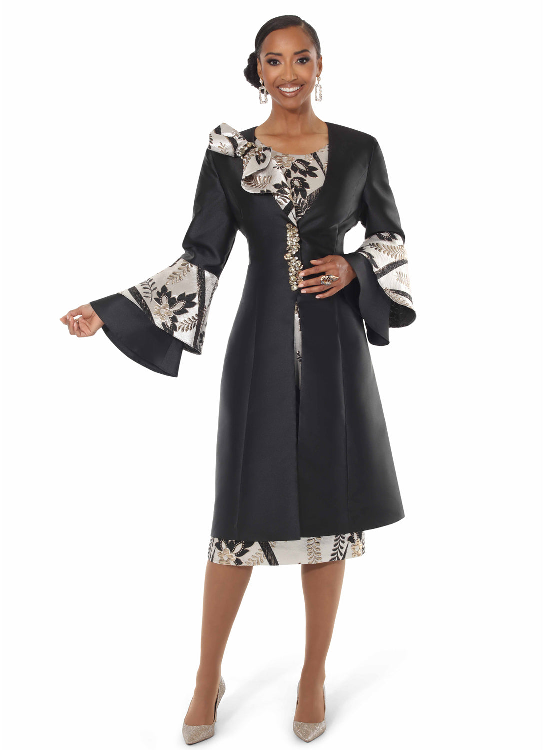 Lisa Rene 229YJ 2pc Brocade Dress and Jacket Set