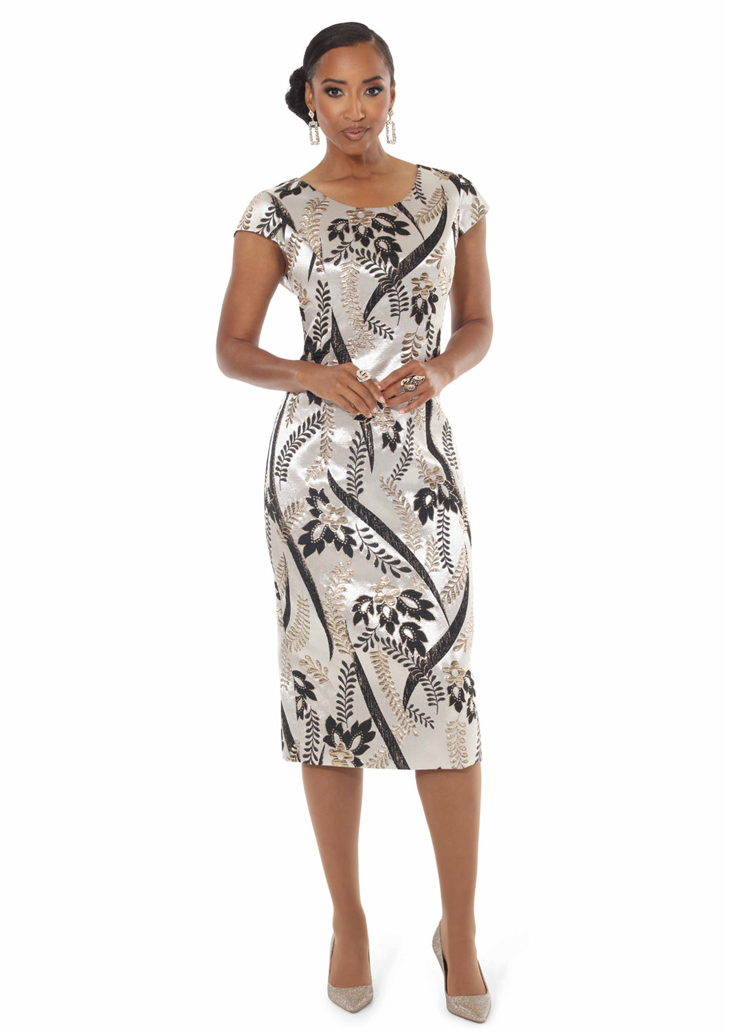 Lisa Rene 229YJ 2pc Brocade Dress and Jacket Set