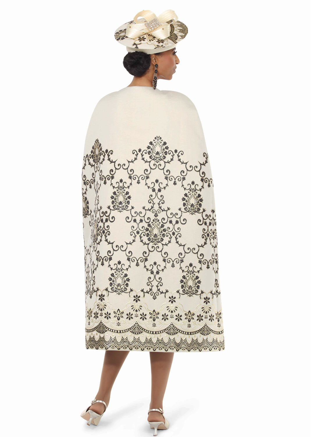Lisa Rene 240729 2pc Embroidered Cape Dress