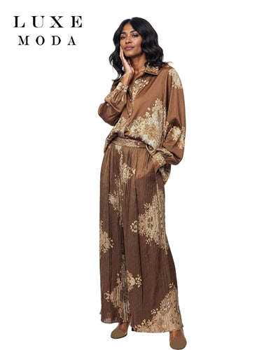 Luxe Moda LM491 2pc Print Floral Pant Set