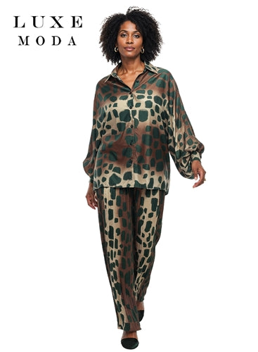 Luxe Moda LM492 2pc Abstract 2pc Print Pant Set