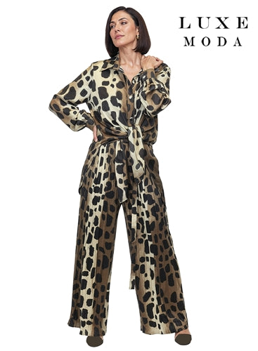 Luxe Moda LM496 2pc Leopard Print Pant Set