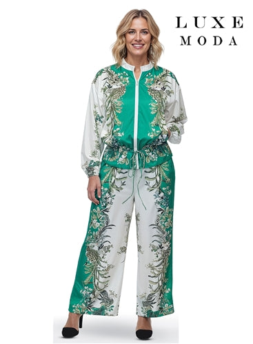 Luxe Moda LM501 2pc Botanical Print Pant Set
