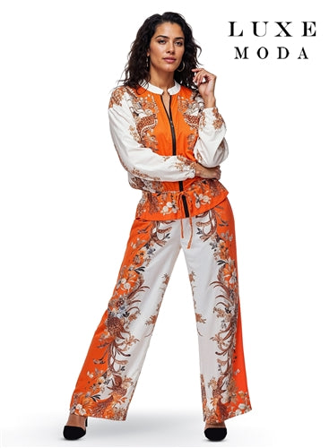 Luxe Moda LM501 2pc Botanical Print Pant Set