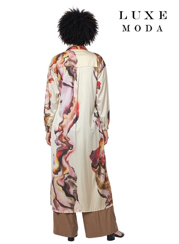 Luxe Moda LM502 2pc Floral Pant Set with Duster