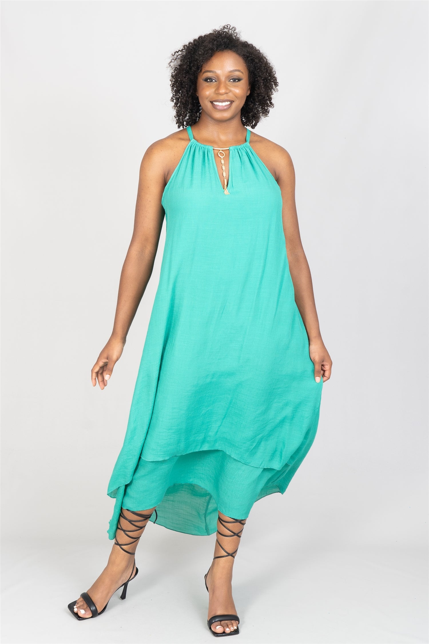 Mlle Gabrielle 84024A1 Jewelry High-low Maxi PlusSize Dress