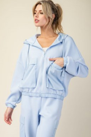 Rae Mode J3127PL Modal Scuba Plus Size Hoodie Jacket