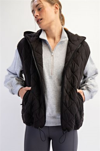 Rae Mode J3131 Quilted Hoodie Vest