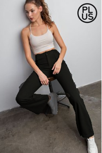 Rae Mode P6261PL Flared Stretch Cotton Twill Pant