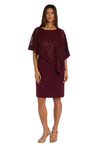 R&M Richards 2292W Lace Poncho PlusSize Dress