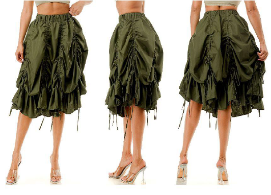 Highlight HS1912AT Short Drawstring Skirt