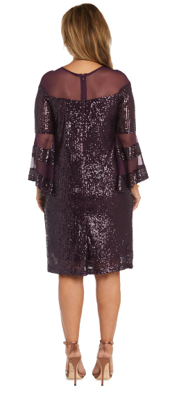 R&M Richards 2775 Sequin Bell Sleeve Dress