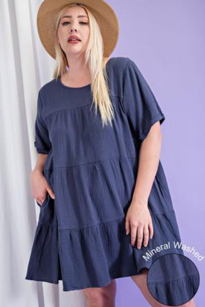 EE:SOME PDK2692 Mini Frock Dress with Pockets