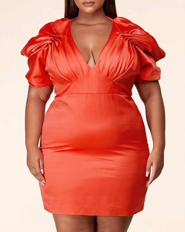 L'atiste by Amy PCD541DD Pleat Detail Satin Dress