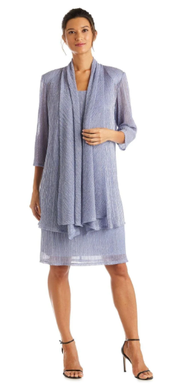 Rm Richards 5191W Metallic Plus Size Jacket Dress