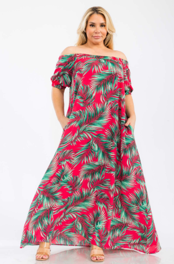 Karen T Designs 9103 Off-shoulder Maxi Dress