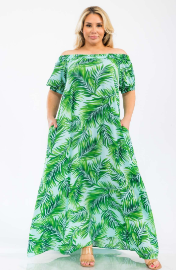 Karen T Designs 9103 Off-shoulder Maxi Dress