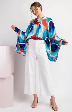 EESOME TK9829 Oversize Collar Top