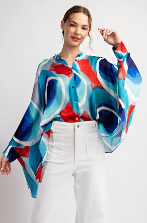 EESOME TK9829 Oversize Collar Top