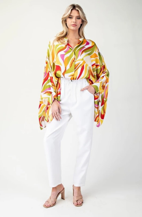 EESOME TK9844 Oversize Print Top