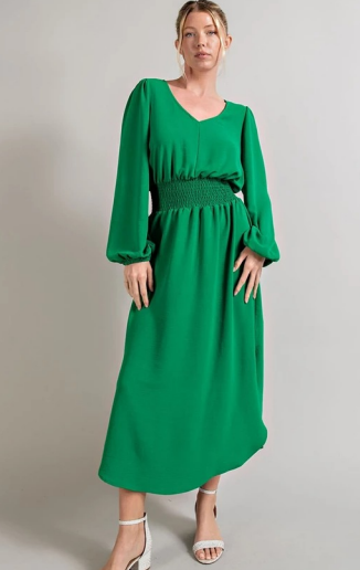 Eesome DG54445 Midi Smocked Waist Dress