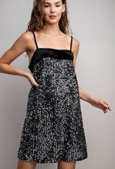 Eesome DK7359 Mini Velvet Sequin Dress