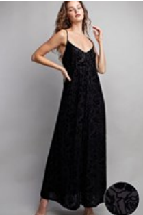 Eesome DK9001 Velvet Maxi Floral Dress